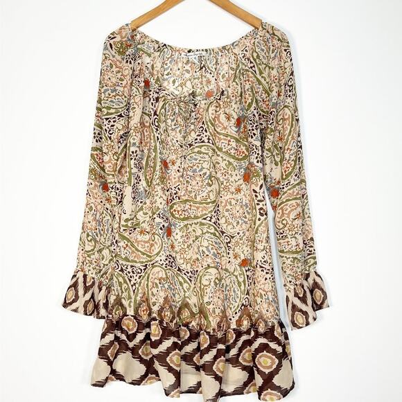 American Rag Cie Dresses & Skirts - American Rag Cie Boho Floral Paisley Print Long Sleeve Dress